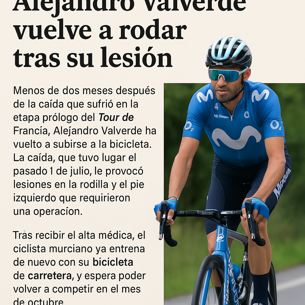 Alejandro Valverde vuelve a los entrenamientos